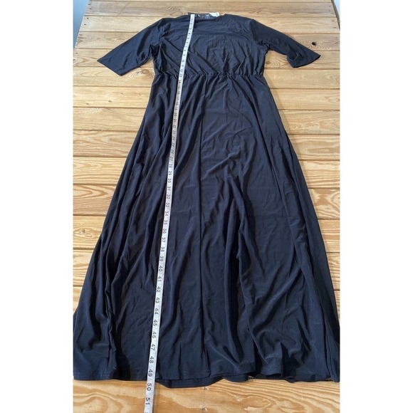 NWT Attitudes by Renee Como Jersey Magic Waist Maxi Dress Size Small Black - Picture 5 of 8